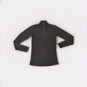 SmartWool Baselayer Pullover Quarter Zip Mens Medium Green Merino Wool